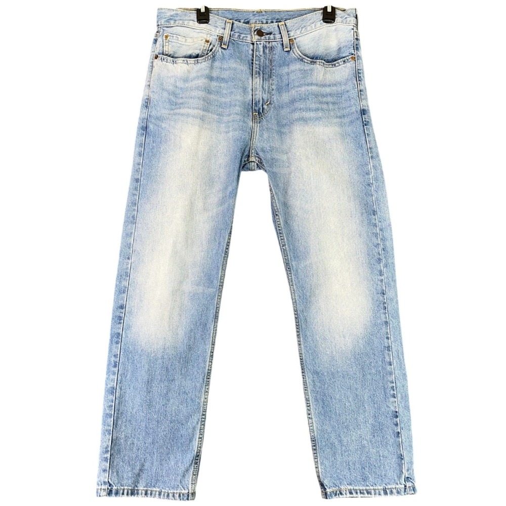 Levi Strauss 505 Regular Fit Jeans Light Wash Denim Straight Leg Pants 34x29 Men